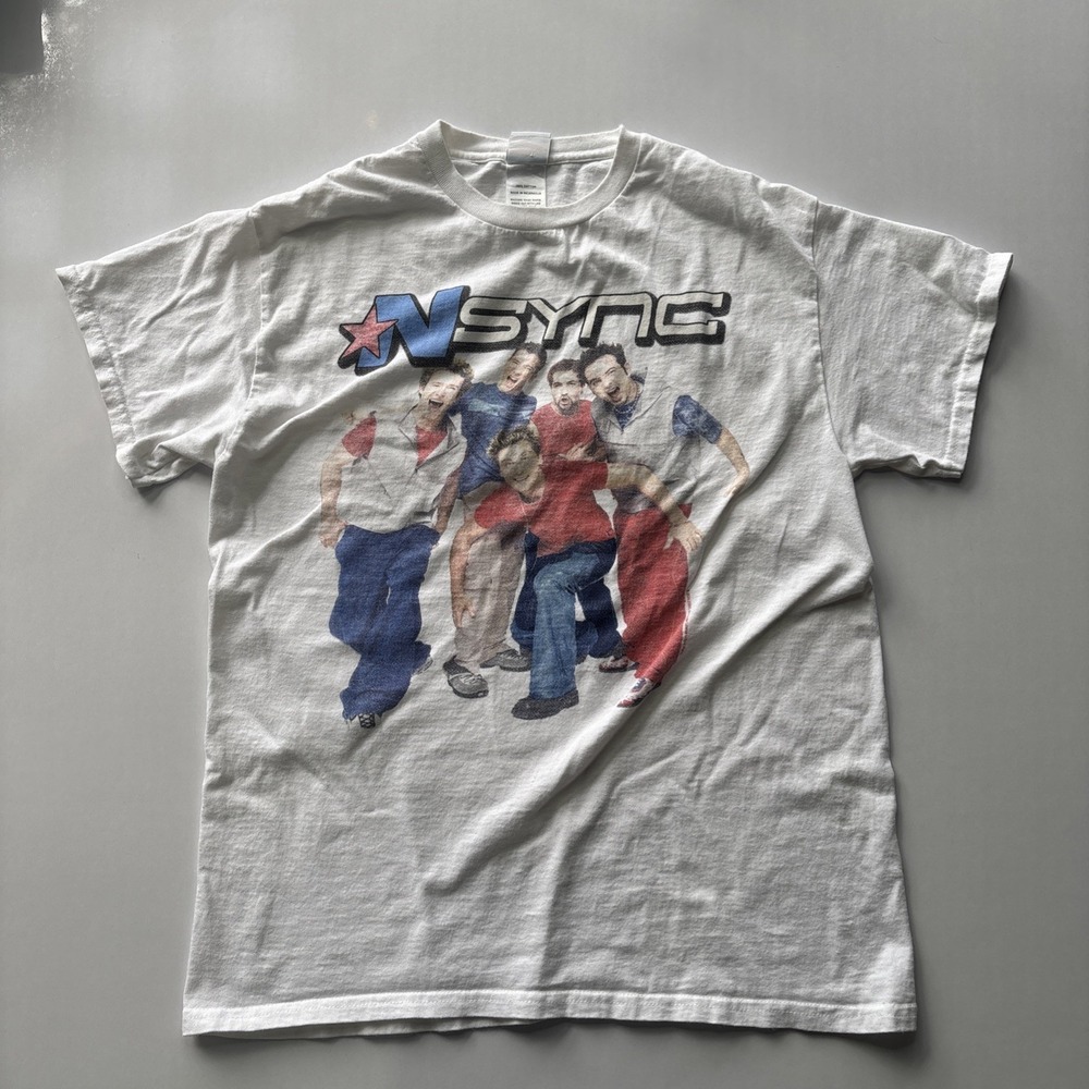 NSYNC Band US Tour Flea Market Tee JUNK FOOD CLOTHING Size S 1999 Y2K